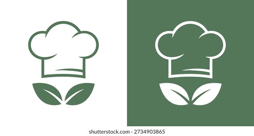 Chef hat silhouette. Restaurant logo icon symbol design. Minimalist kitchen style. Isolated on white background.