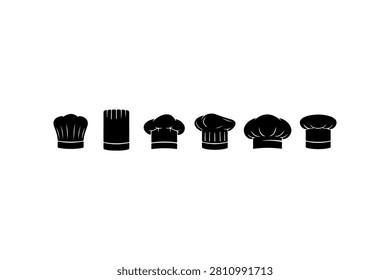 Chef Hat Silhouette Vector Collection Set