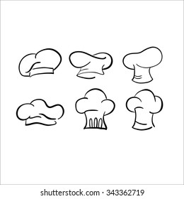 Chef Hat Sketch Vector Drawing Cap White 