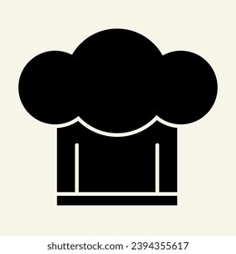 Chef hat solid icon. Cooking cap symbol, glyph style pictogram on beige background. Cooking and Kitchen sign for mobile concept and web design. Vector graphics