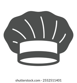 Chef hat solid icon, cooking concept. Vector graphics. Cook cap sign on white background, glyph style icon for mobile or web design