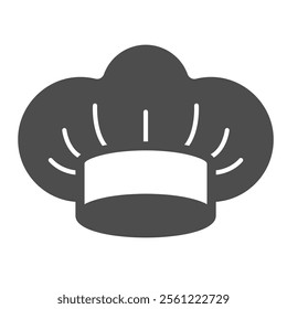 Chef hat solid icon, horeca worker headwear concept. Vector graphics. Cooker man hat sign on white background, glyph style icon for mobile or web design