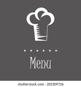 a chef hat with some stars and text for menu design