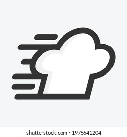 Chef hat in speed icon logo vector template design