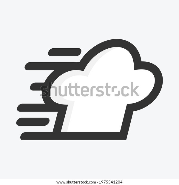 Chef hat in\
speed icon logo vector template\
design