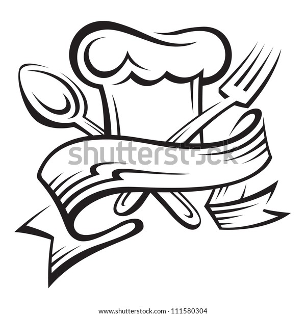 chef hat fork and spoon clip art