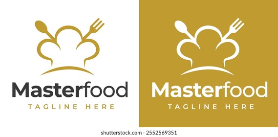 Chef Hat with Spoon and Fork Icon Logo Design Inspiration. Modern Chef Hat with Spoon and Fork Icon for Restaurant, Cafe, and Food Service Branding. Chef Logo Vector