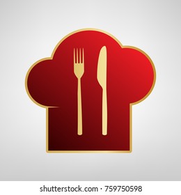 Chef Hat Spoon Fork Knife Sign Stock Vector (Royalty Free) 746361883 ...