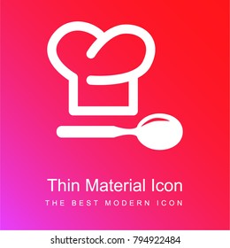 Chef hat and a spoon red and pink gradient material white icon minimal design
