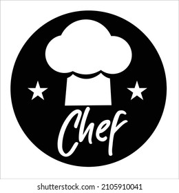 chef hat stars logo circle vector design