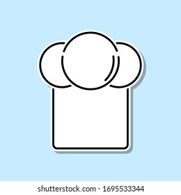 Chef hat sticker icon. Simple thin line, outline vector of kitchen icons for ui and ux, website or mobile application