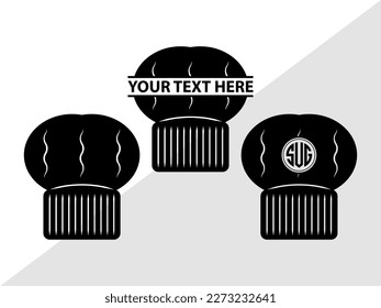 Chef Hat SVG Monogram Vector Illustration Silhouette
