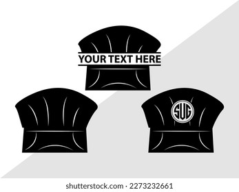 Chef Hat SVG Monogram Vektorgrafik Silhouette