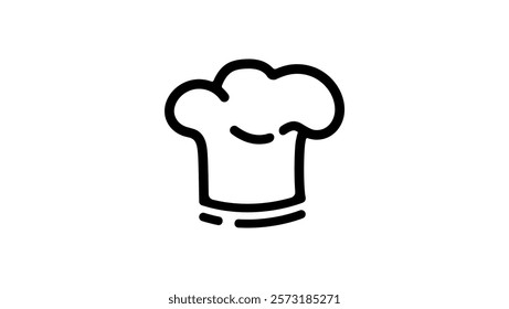 Chef hat symbol, black isolated silhouette