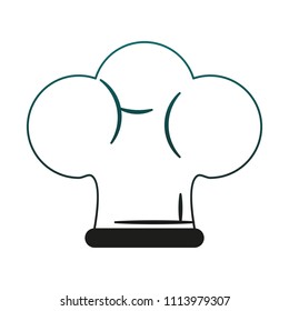 Chef hat symbol in blue lines
