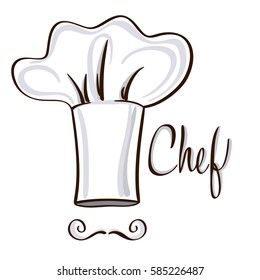 Chef hat symbol. Hand drawn vector illustration