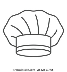 Chef hat thin line icon, cooking concept. Vector graphics. Cook cap sign on white background, outline style icon for mobile or web design