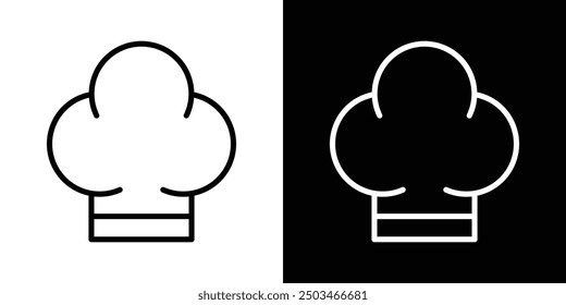 Chef hat thin line vector icon set.