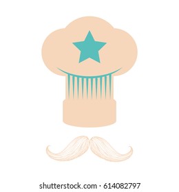 chef hat toque and mustache