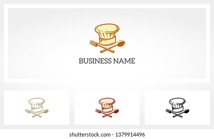 Chef Hat Toque Spoon Fork Logo