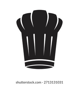 Koch Hut Toque Uniform Küche Koch Symbol solide Glyphe Vektor Design Element kulinarisches Restaurant professionelle Kleidung Bäcker Kleidung Kopfbedeckung Kappe