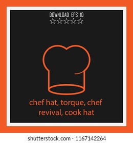 chef hat, torque, chef revival, cook hat vector icon