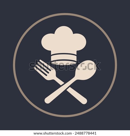 Chef hat trendy icon joyous abstract vector illustration colorful artwork design