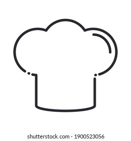 chef hat uniform kitchen line style icon vector illustration