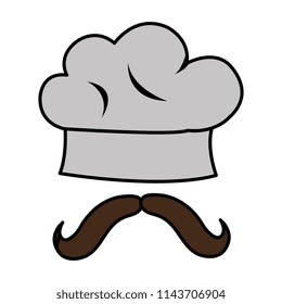 chef hat uniform with mustache