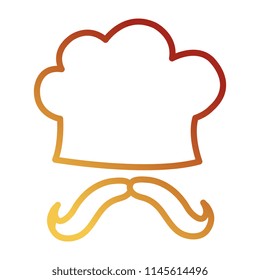 chef hat uniform with mustache