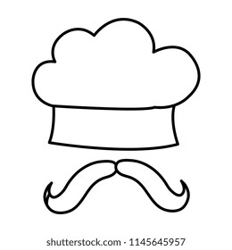 chef hat uniform with mustache