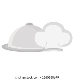 chef hat uniform with tray server