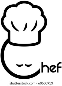 Chef with hat, vector.