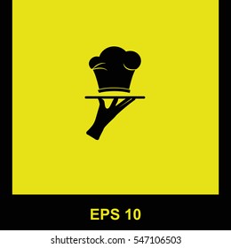 Chef hat vector black icon. Isolated illustration. Business picture.