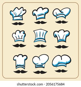 The chef hat vector bundle for food or cooking concept 