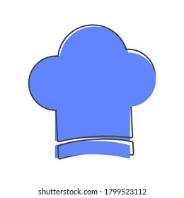 Chef hat vector. Cap chef cooking cartoon style on white isolated background.