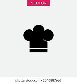 Chef hat vector flat black simple trendy style illustration for web and app.