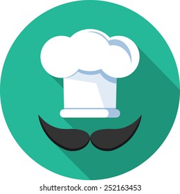 Chef Hat  Vector Flat Icon 