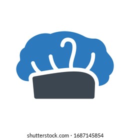 chef hat vector glyph color icon 