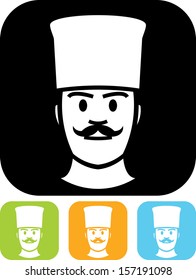 Chef in hat vector icon 