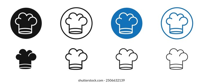 Chef hat vector icon in black and blue colors