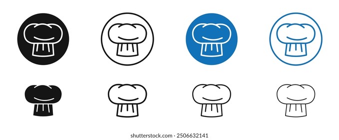 Chef hat vector icon in black and blue colors