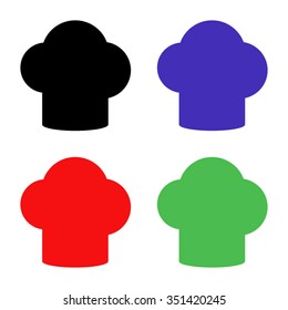 chef hat vector icon - colored set