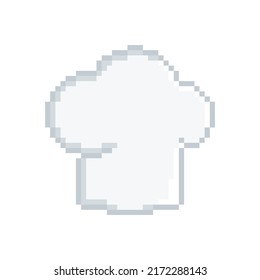 Chef Hat Vector Icon. Cook Concept Pixel Art. 8 Bit Logo. Eps10