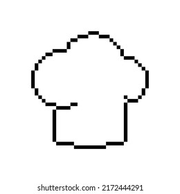 Chef Hat Vector Icon. Cook Concept Pixel Art. 8 Bit Logo. Eps10