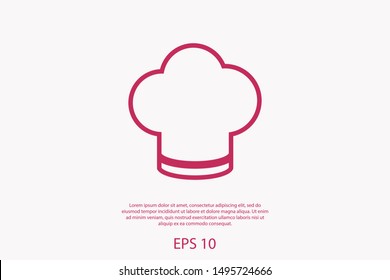 Chef hat vector icon. Cooking hat illustration vector icon. Kitchen logo. Culinary chef icon. Design web icon