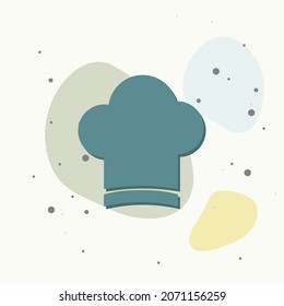 Chef hat vector icon on multicolored background. Layers grouped for easy editing illustration. For your design.
