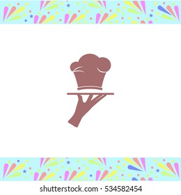 Chef hat vector icon on white background. Isolated illustration. Business picture.