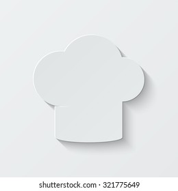 chef hat vector icon - paper illustration