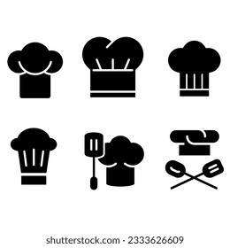 Chef hat vector icon set. cook illustration sign collection. kitchen symbol. restaurant logo.